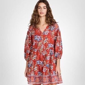Velvet by Graham & Spencer Women's Lilah Printed Voile Tiered Dress